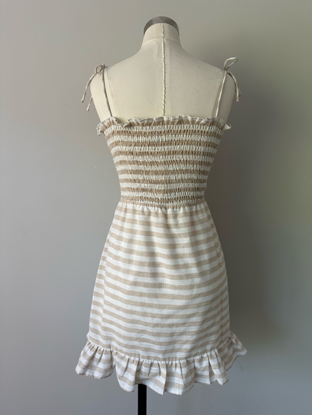 Superdown Cream and White Striped Mini Dress - Picture 3 of 4